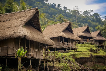 农村的木制小屋图片