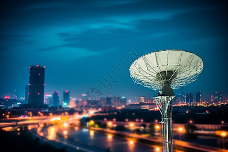 夜晚的卫星设备图片