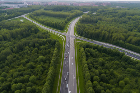 道路两旁的森林图片