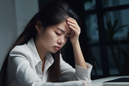 工作时沮丧的女性图片