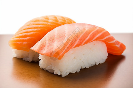 健康的鱼片寿司背景图片