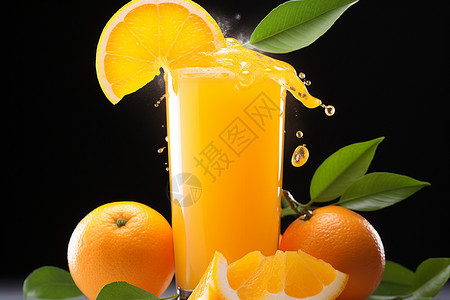 用橙子榨成汁的饮品图片