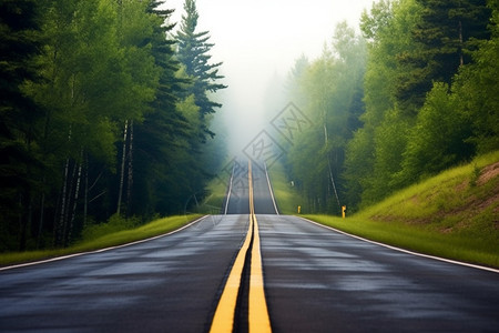 夏天空旷的道路图片