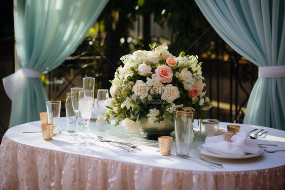 婚礼装饰餐桌图片