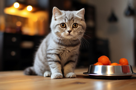 等待喂食的小猫背景图片