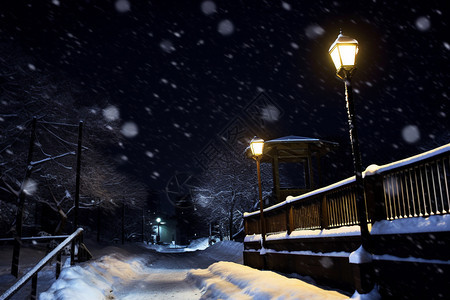 雪中街景图片