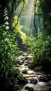 丛林流水背景