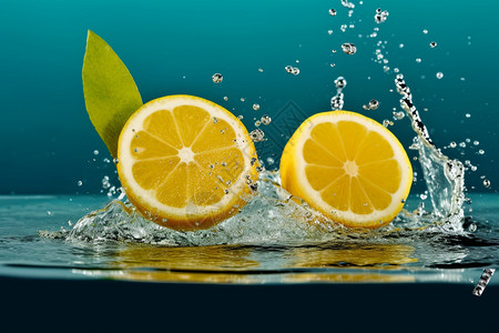 水果水珠健康营养的柠檬背景