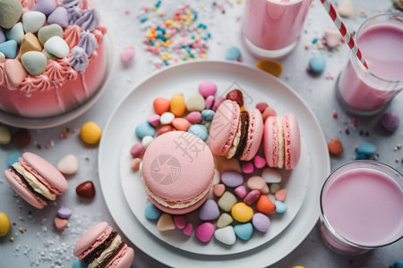 可口的粉色系甜品图片