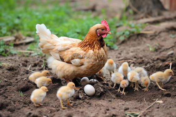 养殖场的母鸡图片