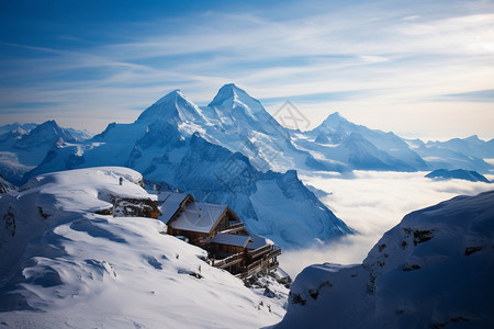 连绵雪山风光背景图片