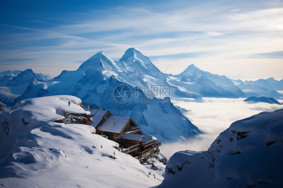 连绵雪山风光图片