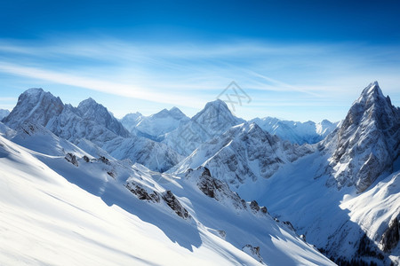 壮观的雪山风貌图片