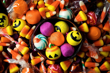 混合多彩的糖果背景图片