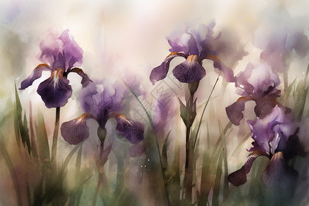 紫色的鸢尾花插图图片