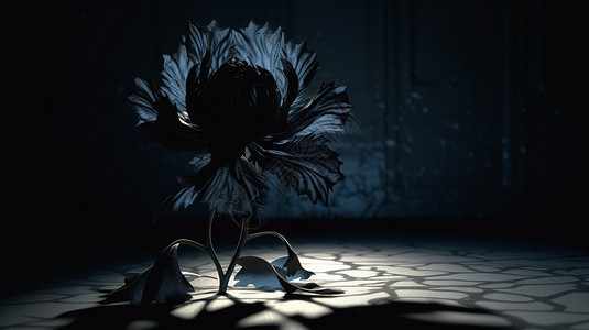黑暗背景中的神秘花朵图片