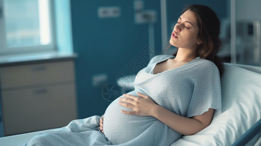 待产的年轻孕妇图片