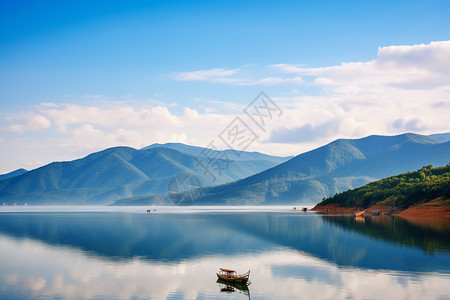 平静的泸沽湖景观背景