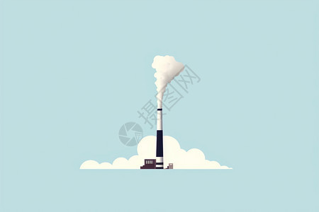 工业发电厂烟囱插图图片