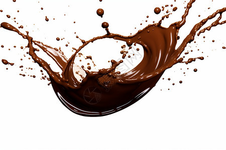 白色背景中的液体巧克力背景图片