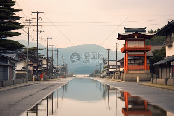 雨后的乡村街道图片