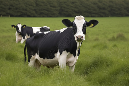 辽阔草原上的奶牛特写背景图片