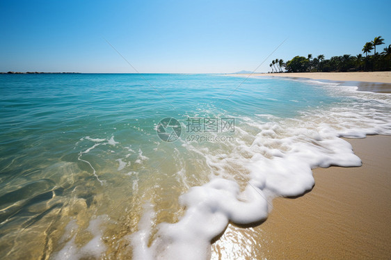 夏日沙滩海水图片