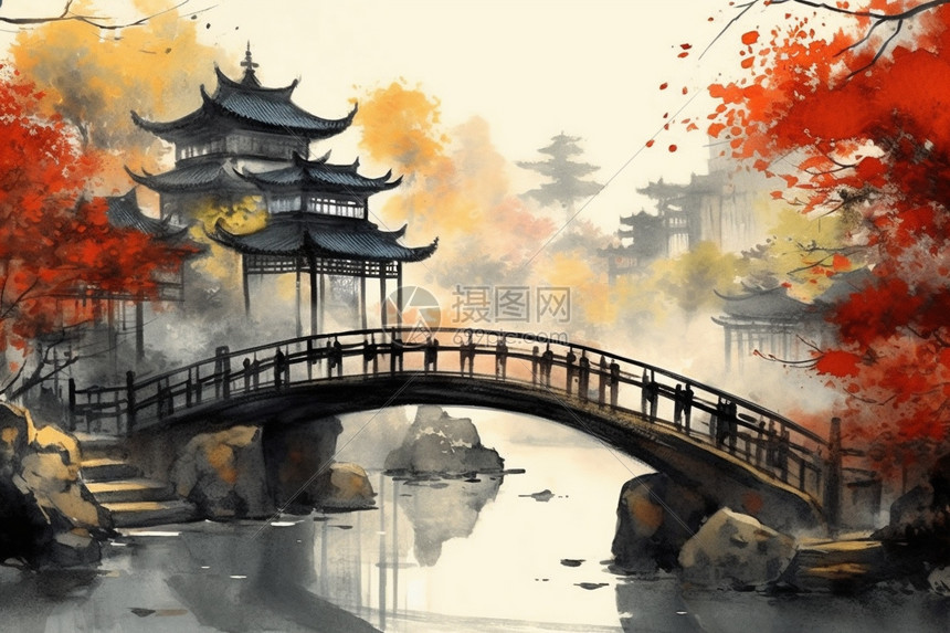 中式桥梁图片