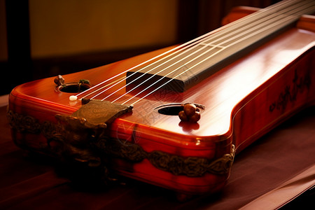 中华传统乐器古琴背景图片