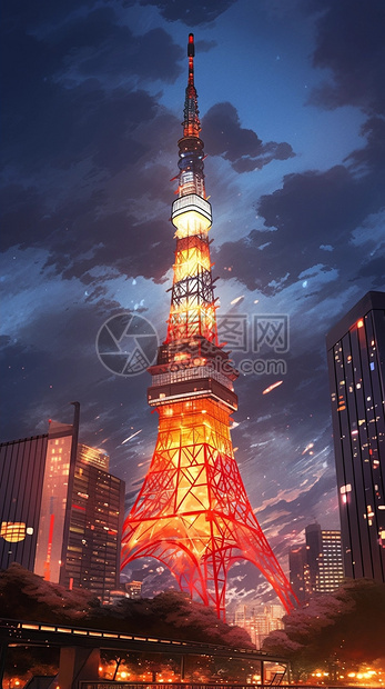 唯美的东京铁塔图片