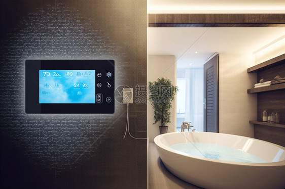 智能控制的家居浴室场景图片