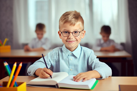 当代小学教室的学生背景图片