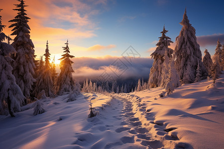 白雪皑皑的雪山山脉景观图片