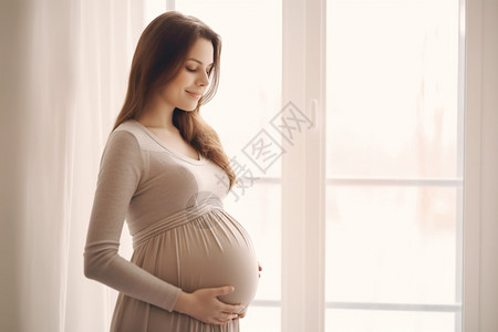 幸福的孕妇护理母性高清图片