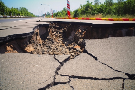 地质被破坏的道路图片