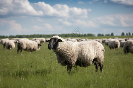 牧场中散步的羊图片
