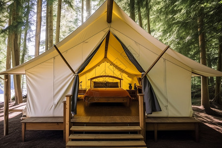夏季露营的帐篷图片