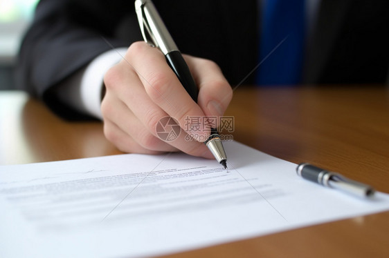 用钢笔签字的协议合同图片