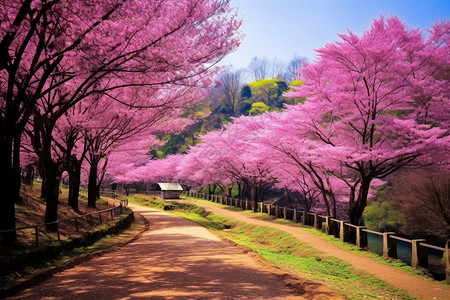 春季里的樱花树图片