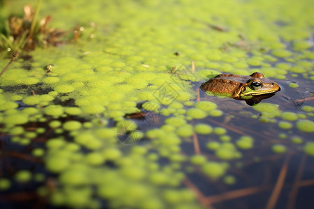 池塘里的青蛙夏日里的青蛙背景