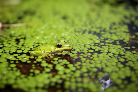 夏天池塘里的青蛙图片