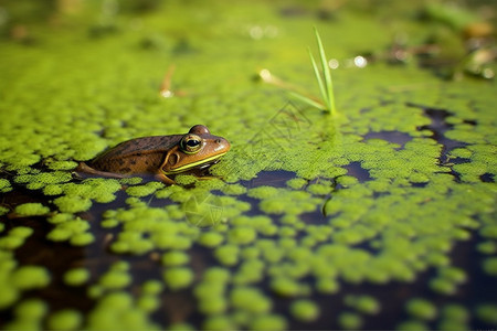 夏季池塘里的青蛙图片