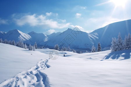 美丽的冬季山峰图片