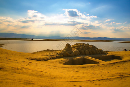 草原日出沙岛日出背景