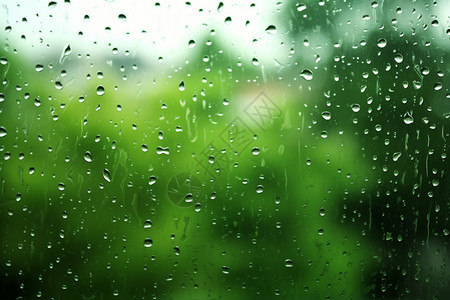 玻璃窗户上的雨滴背景图片