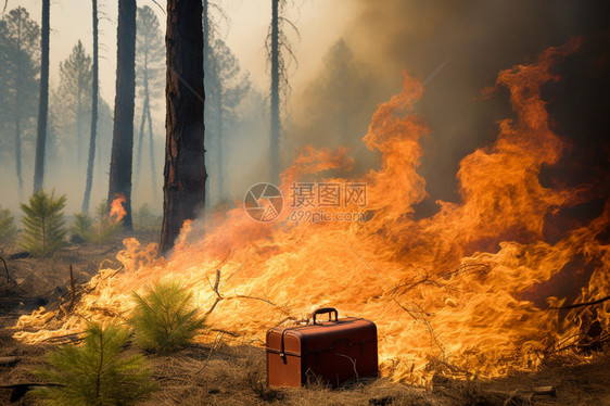 森林燃烧的野火图片