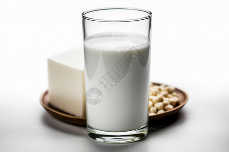 牛奶早餐新鲜的豆制品牛奶背景