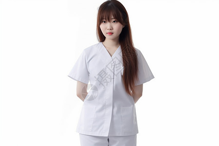 穿白色护士服的女孩背景图片