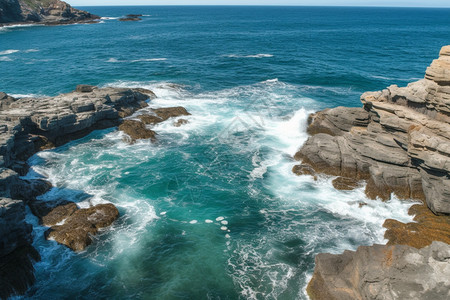 岩石海岸背景图片