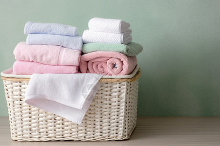 家居产品画册整理好的毛巾背景